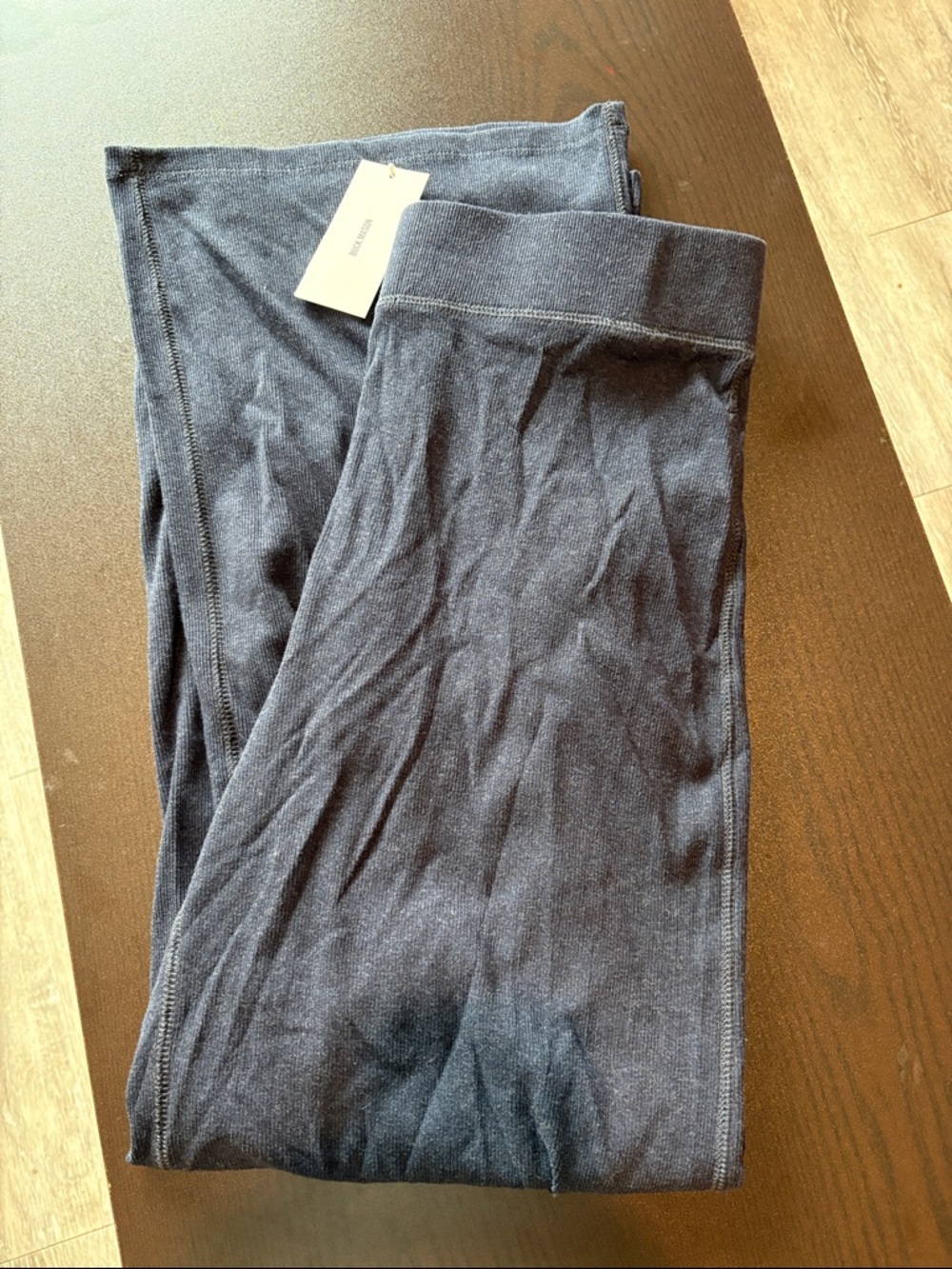 NWT Buck Mason Women’s Heather Navy Surplus Rib Weekend Pants Large Retail $98